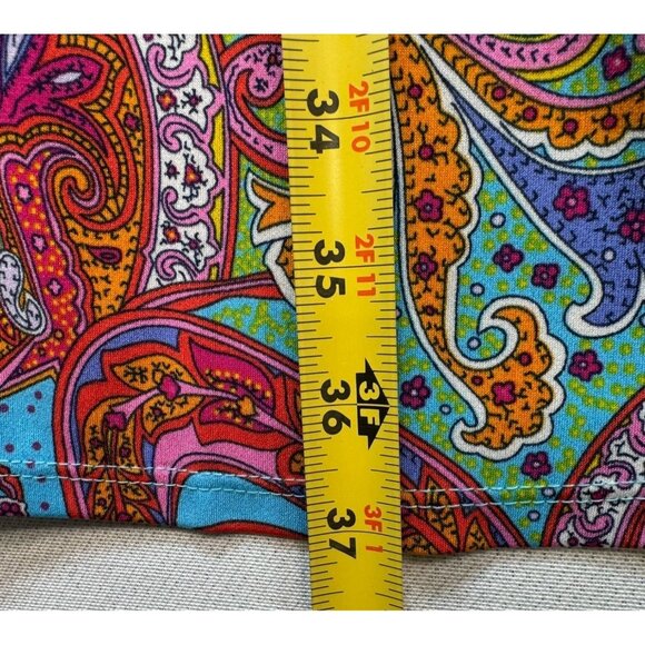 MSK Womens Paisley Short Sleeve Dress With Gold Rings & V-Neckline - Picture 7 of 12